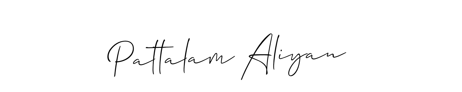 Use a signature maker to create a handwritten signature online. With this signature software, you can design (Allison_Script) your own signature for name Pattalam Aliyan. Pattalam Aliyan signature style 2 images and pictures png