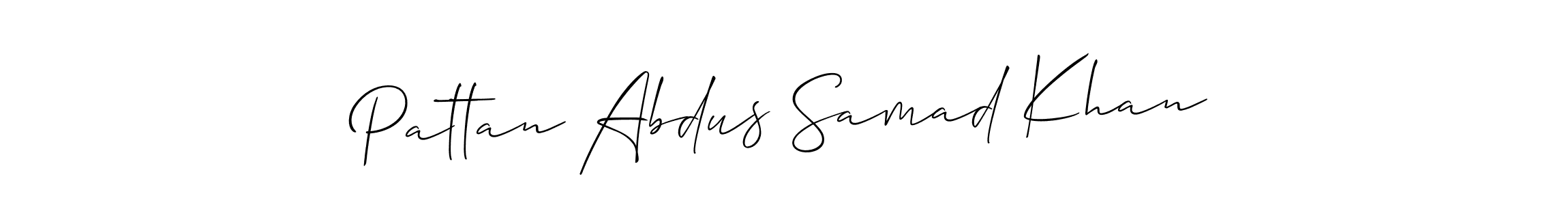 Make a beautiful signature design for name Pattan Abdus Samad Khan. With this signature (Allison_Script) style, you can create a handwritten signature for free. Pattan Abdus Samad Khan signature style 2 images and pictures png