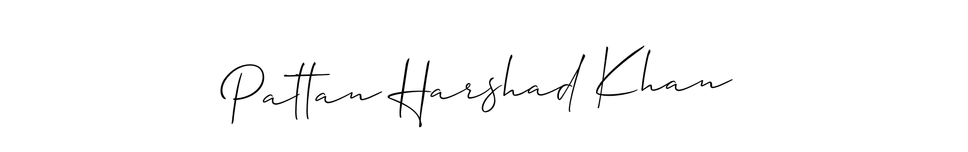 It looks lik you need a new signature style for name Pattan Harshad Khan. Design unique handwritten (Allison_Script) signature with our free signature maker in just a few clicks. Pattan Harshad Khan signature style 2 images and pictures png