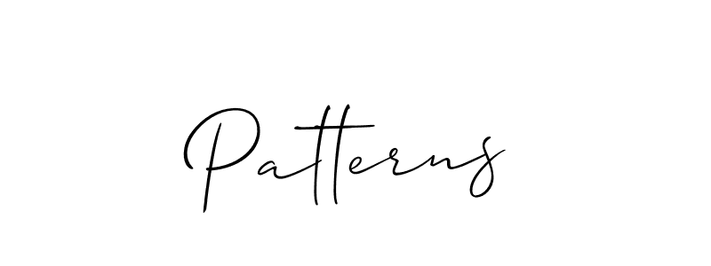 Design your own signature with our free online signature maker. With this signature software, you can create a handwritten (Allison_Script) signature for name Patterns. Patterns signature style 2 images and pictures png