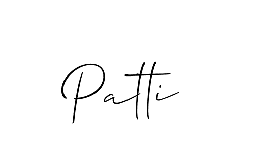 Create a beautiful signature design for name Patti. With this signature (Allison_Script) fonts, you can make a handwritten signature for free. Patti signature style 2 images and pictures png