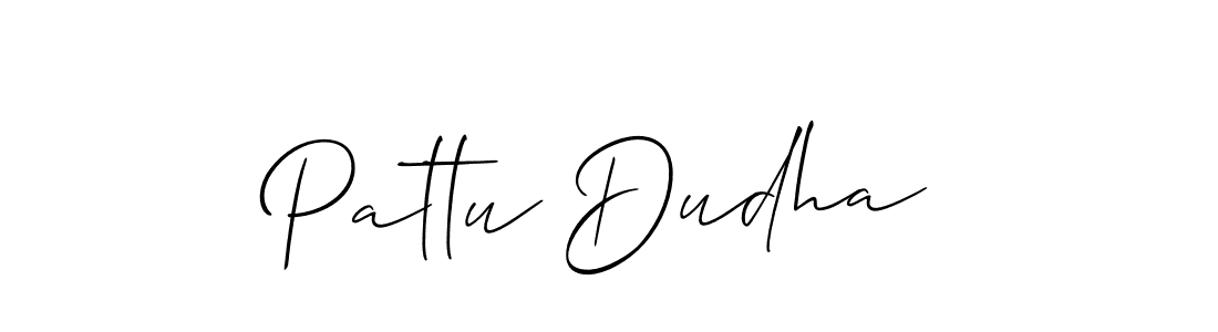 Create a beautiful signature design for name Pattu Dudha. With this signature (Allison_Script) fonts, you can make a handwritten signature for free. Pattu Dudha signature style 2 images and pictures png