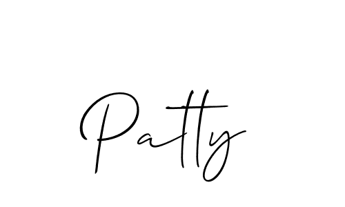 Use a signature maker to create a handwritten signature online. With this signature software, you can design (Allison_Script) your own signature for name Patty. Patty signature style 2 images and pictures png