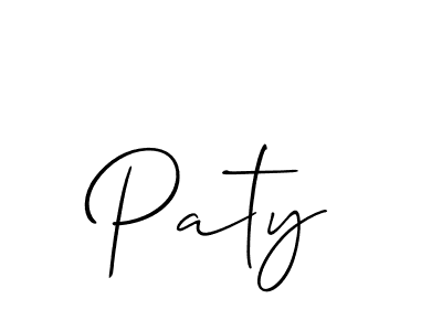 How to make Paty name signature. Use Allison_Script style for creating short signs online. This is the latest handwritten sign. Paty signature style 2 images and pictures png