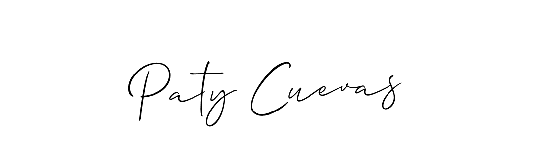 You should practise on your own different ways (Allison_Script) to write your name (Paty Cuevas) in signature. don't let someone else do it for you. Paty Cuevas signature style 2 images and pictures png