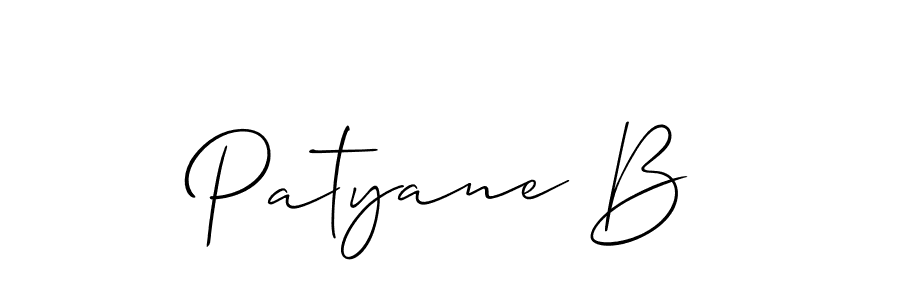 Use a signature maker to create a handwritten signature online. With this signature software, you can design (Allison_Script) your own signature for name Patyane B. Patyane B signature style 2 images and pictures png