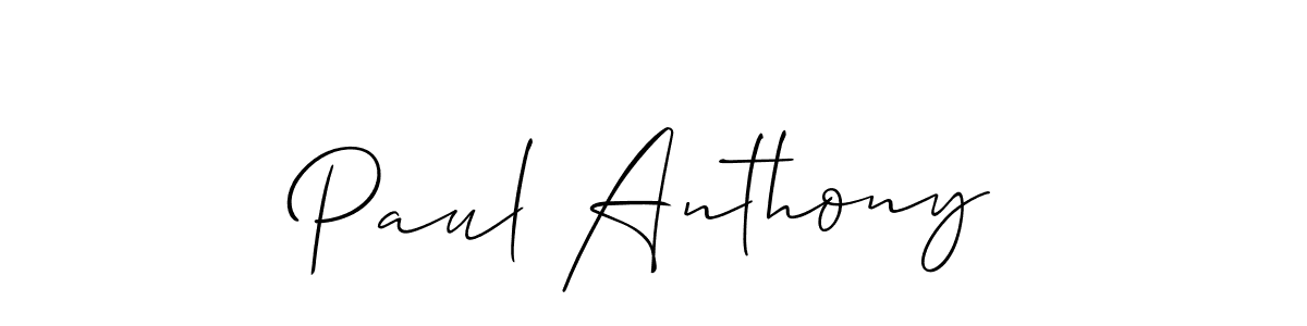 How to make Paul Anthony name signature. Use Allison_Script style for creating short signs online. This is the latest handwritten sign. Paul Anthony signature style 2 images and pictures png