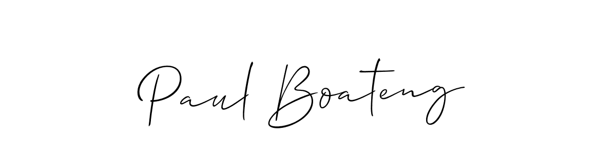 Design your own signature with our free online signature maker. With this signature software, you can create a handwritten (Allison_Script) signature for name Paul Boateng. Paul Boateng signature style 2 images and pictures png