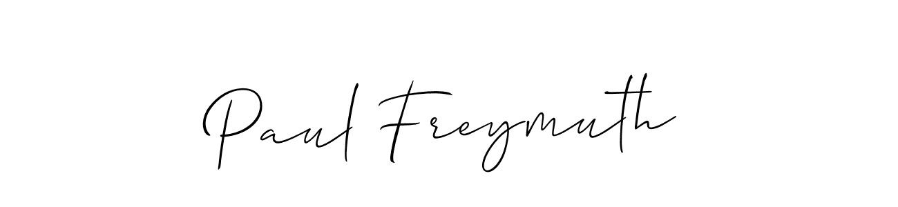 The best way (Allison_Script) to make a short signature is to pick only two or three words in your name. The name Paul Freymuth include a total of six letters. For converting this name. Paul Freymuth signature style 2 images and pictures png