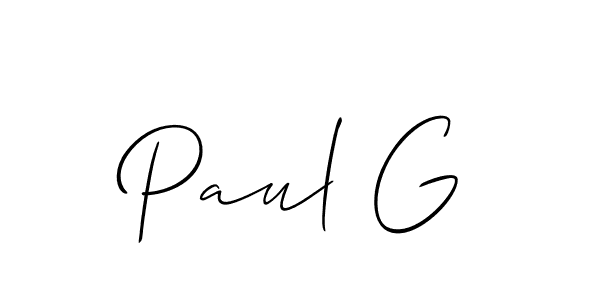 Use a signature maker to create a handwritten signature online. With this signature software, you can design (Allison_Script) your own signature for name Paul G. Paul G signature style 2 images and pictures png