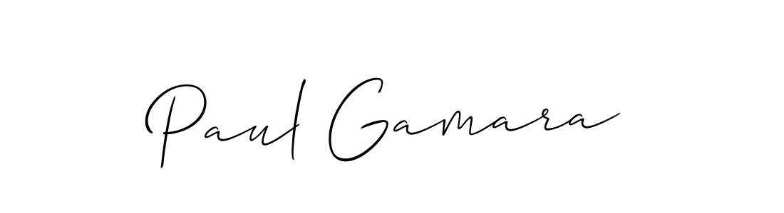 Use a signature maker to create a handwritten signature online. With this signature software, you can design (Allison_Script) your own signature for name Paul Gamara. Paul Gamara signature style 2 images and pictures png