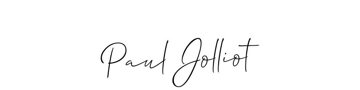The best way (Allison_Script) to make a short signature is to pick only two or three words in your name. The name Paul Jolliot include a total of six letters. For converting this name. Paul Jolliot signature style 2 images and pictures png