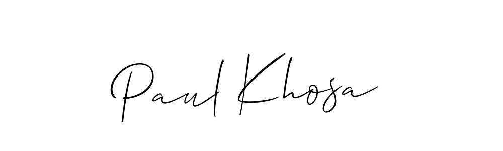 Use a signature maker to create a handwritten signature online. With this signature software, you can design (Allison_Script) your own signature for name Paul Khosa. Paul Khosa signature style 2 images and pictures png