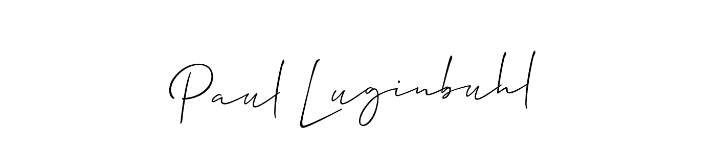 How to make Paul Luginbuhl name signature. Use Allison_Script style for creating short signs online. This is the latest handwritten sign. Paul Luginbuhl signature style 2 images and pictures png