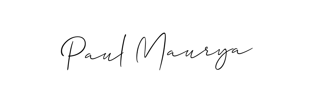 Use a signature maker to create a handwritten signature online. With this signature software, you can design (Allison_Script) your own signature for name Paul Maurya. Paul Maurya signature style 2 images and pictures png