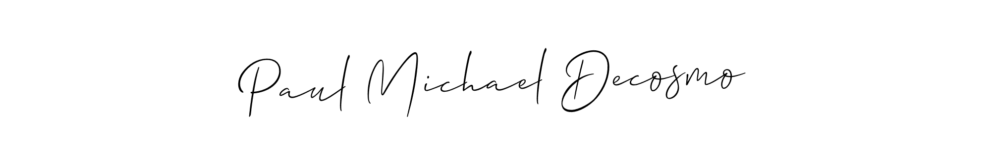 if you are searching for the best signature style for your name Paul Michael Decosmo. so please give up your signature search. here we have designed multiple signature styles  using Allison_Script. Paul Michael Decosmo signature style 2 images and pictures png