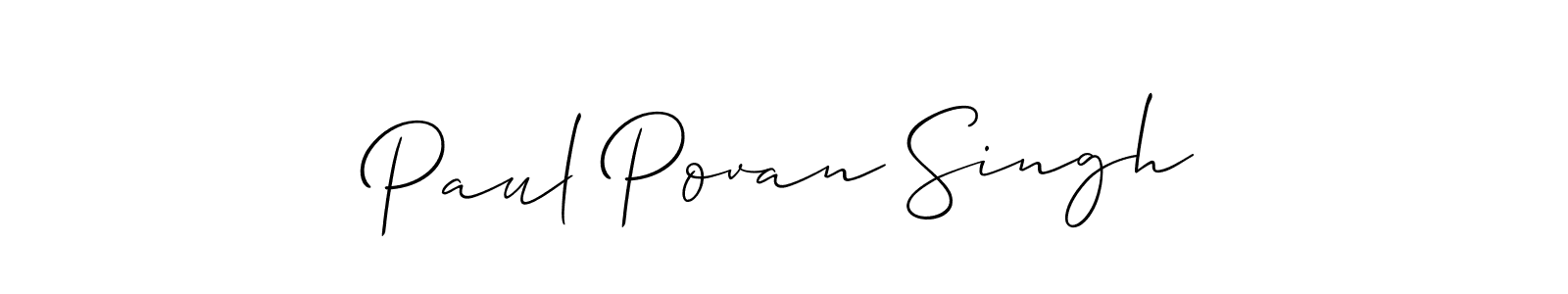 Make a beautiful signature design for name Paul Povan Singh. With this signature (Allison_Script) style, you can create a handwritten signature for free. Paul Povan Singh signature style 2 images and pictures png