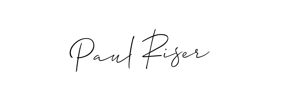 It looks lik you need a new signature style for name Paul Riser. Design unique handwritten (Allison_Script) signature with our free signature maker in just a few clicks. Paul Riser signature style 2 images and pictures png