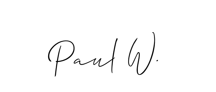 Also we have Paul W. name is the best signature style. Create professional handwritten signature collection using Allison_Script autograph style. Paul W. signature style 2 images and pictures png