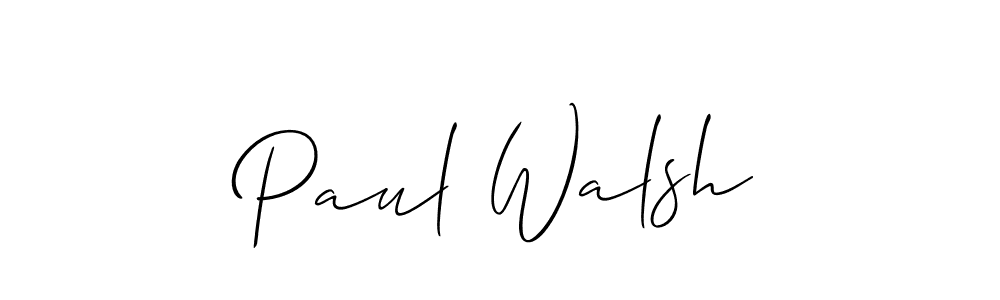 Make a beautiful signature design for name Paul Walsh. With this signature (Allison_Script) style, you can create a handwritten signature for free. Paul Walsh signature style 2 images and pictures png