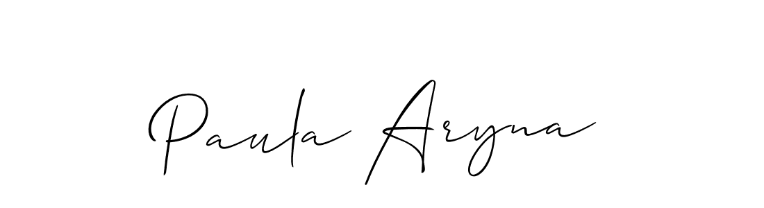 How to make Paula Aryna name signature. Use Allison_Script style for creating short signs online. This is the latest handwritten sign. Paula Aryna signature style 2 images and pictures png