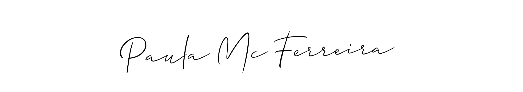 How to make Paula Mc Ferreira name signature. Use Allison_Script style for creating short signs online. This is the latest handwritten sign. Paula Mc Ferreira signature style 2 images and pictures png