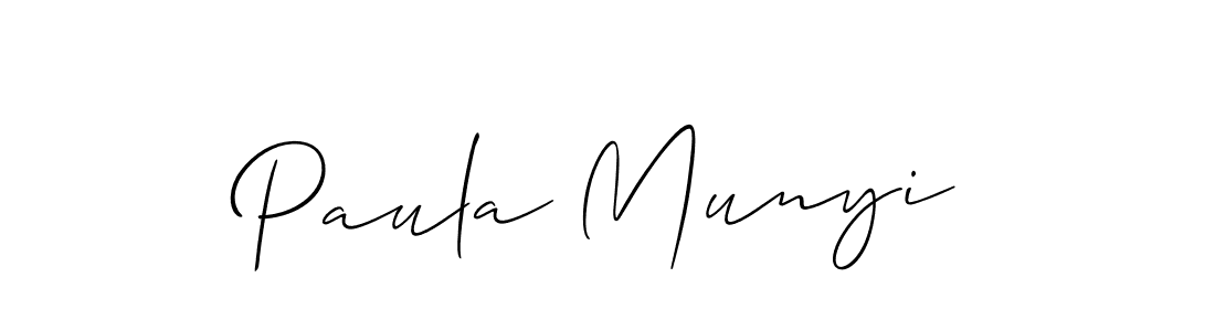 How to make Paula Munyi name signature. Use Allison_Script style for creating short signs online. This is the latest handwritten sign. Paula Munyi signature style 2 images and pictures png