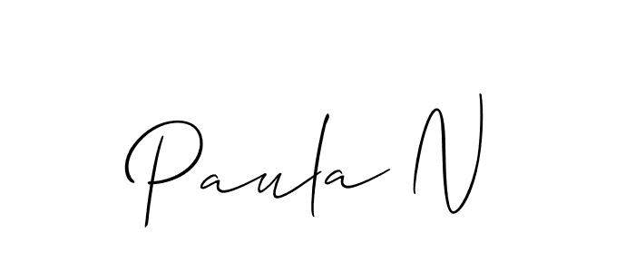 Paula N stylish signature style. Best Handwritten Sign (Allison_Script) for my name. Handwritten Signature Collection Ideas for my name Paula N. Paula N signature style 2 images and pictures png