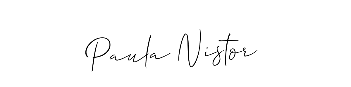 How to Draw Paula Nistor signature style? Allison_Script is a latest design signature styles for name Paula Nistor. Paula Nistor signature style 2 images and pictures png