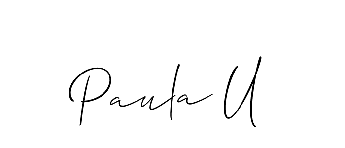 Also we have Paula U name is the best signature style. Create professional handwritten signature collection using Allison_Script autograph style. Paula U signature style 2 images and pictures png