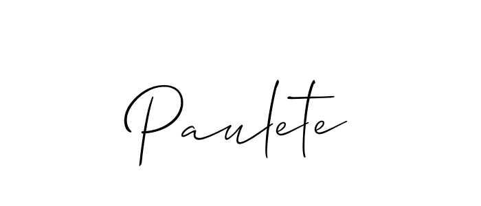 Create a beautiful signature design for name Paulete. With this signature (Allison_Script) fonts, you can make a handwritten signature for free. Paulete signature style 2 images and pictures png