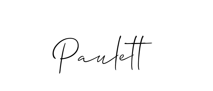 Create a beautiful signature design for name Paulett. With this signature (Allison_Script) fonts, you can make a handwritten signature for free. Paulett signature style 2 images and pictures png
