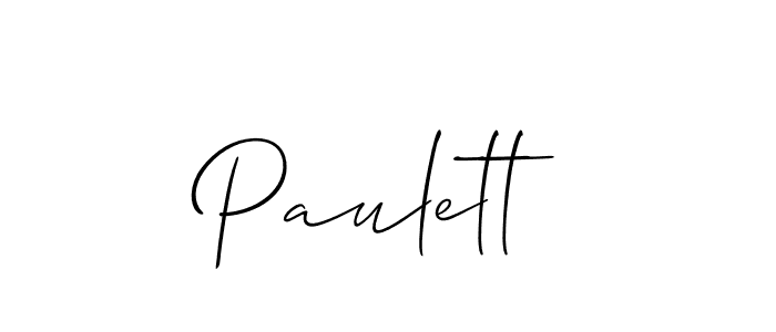 Design your own signature with our free online signature maker. With this signature software, you can create a handwritten (Allison_Script) signature for name Paulett. Paulett signature style 2 images and pictures png