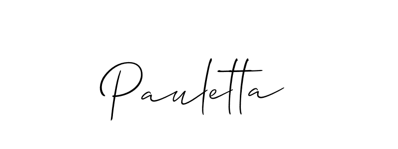 Make a short Pauletta signature style. Manage your documents anywhere anytime using Allison_Script. Create and add eSignatures, submit forms, share and send files easily. Pauletta signature style 2 images and pictures png