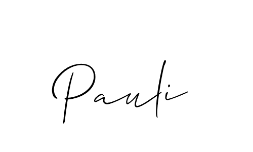 Create a beautiful signature design for name Pauli. With this signature (Allison_Script) fonts, you can make a handwritten signature for free. Pauli signature style 2 images and pictures png