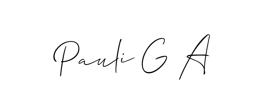 Allison_Script is a professional signature style that is perfect for those who want to add a touch of class to their signature. It is also a great choice for those who want to make their signature more unique. Get Pauli G A name to fancy signature for free. Pauli G A signature style 2 images and pictures png