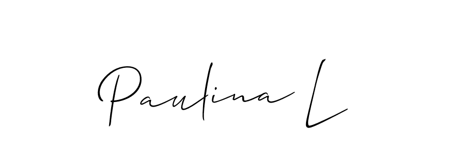 You should practise on your own different ways (Allison_Script) to write your name (Paulina L) in signature. don't let someone else do it for you. Paulina L signature style 2 images and pictures png