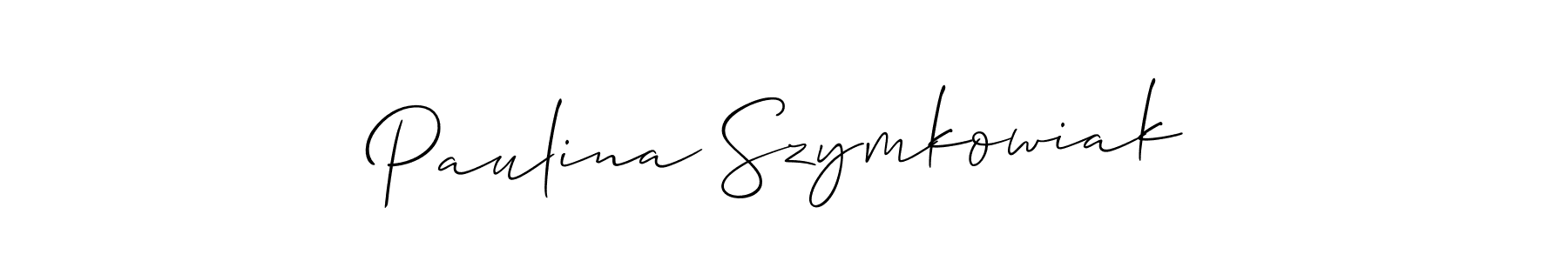 Use a signature maker to create a handwritten signature online. With this signature software, you can design (Allison_Script) your own signature for name Paulina Szymkowiak. Paulina Szymkowiak signature style 2 images and pictures png