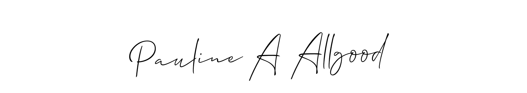 Make a beautiful signature design for name Pauline A Allgood. With this signature (Allison_Script) style, you can create a handwritten signature for free. Pauline A Allgood signature style 2 images and pictures png