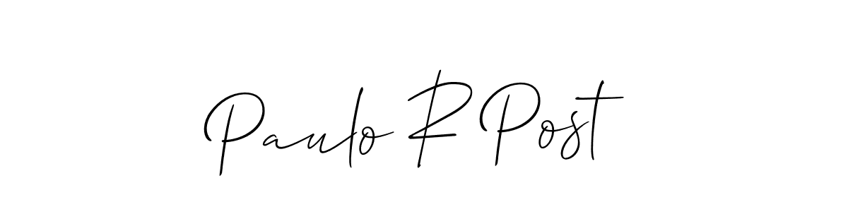 How to make Paulo R Post name signature. Use Allison_Script style for creating short signs online. This is the latest handwritten sign. Paulo R Post signature style 2 images and pictures png