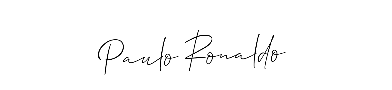 The best way (Allison_Script) to make a short signature is to pick only two or three words in your name. The name Paulo Ronaldo include a total of six letters. For converting this name. Paulo Ronaldo signature style 2 images and pictures png