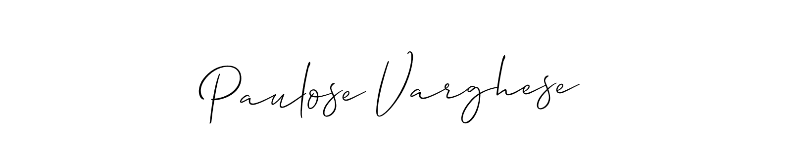 It looks lik you need a new signature style for name Paulose Varghese. Design unique handwritten (Allison_Script) signature with our free signature maker in just a few clicks. Paulose Varghese signature style 2 images and pictures png