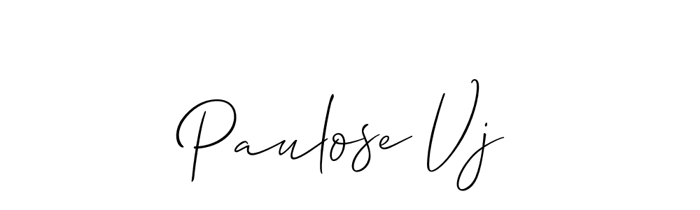 Also we have Paulose Vj name is the best signature style. Create professional handwritten signature collection using Allison_Script autograph style. Paulose Vj signature style 2 images and pictures png