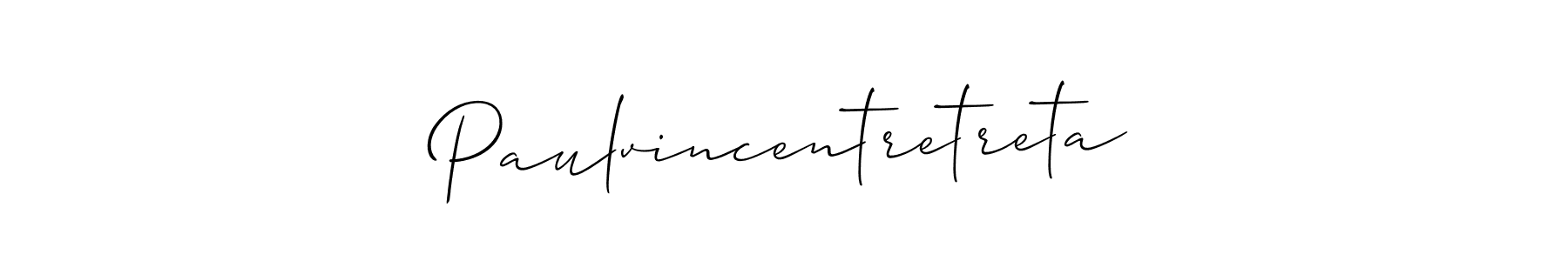 Make a beautiful signature design for name Paulvincentretreta. With this signature (Allison_Script) style, you can create a handwritten signature for free. Paulvincentretreta signature style 2 images and pictures png