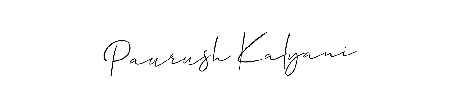 How to make Paurush Kalyani signature? Allison_Script is a professional autograph style. Create handwritten signature for Paurush Kalyani name. Paurush Kalyani signature style 2 images and pictures png