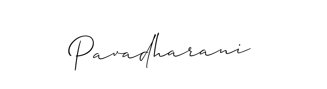 Create a beautiful signature design for name Pavadharani. With this signature (Allison_Script) fonts, you can make a handwritten signature for free. Pavadharani signature style 2 images and pictures png