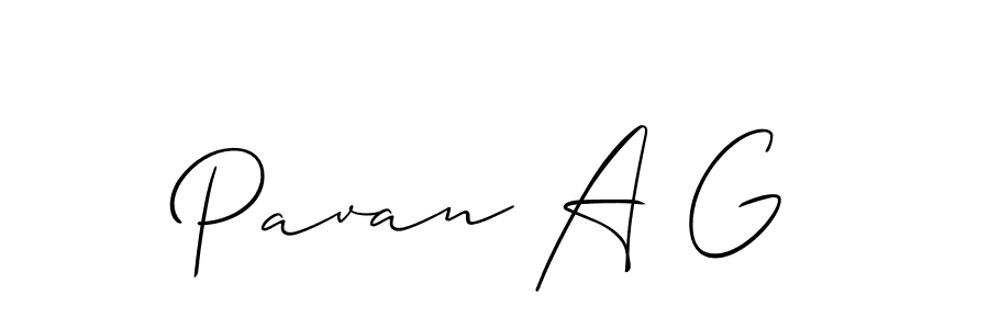 Allison_Script is a professional signature style that is perfect for those who want to add a touch of class to their signature. It is also a great choice for those who want to make their signature more unique. Get Pavan A G name to fancy signature for free. Pavan A G signature style 2 images and pictures png