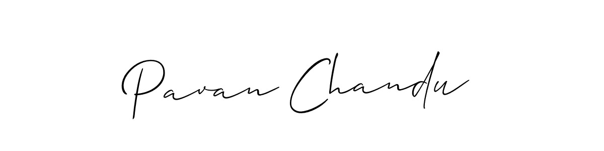 Make a beautiful signature design for name Pavan Chandu. With this signature (Allison_Script) style, you can create a handwritten signature for free. Pavan Chandu signature style 2 images and pictures png