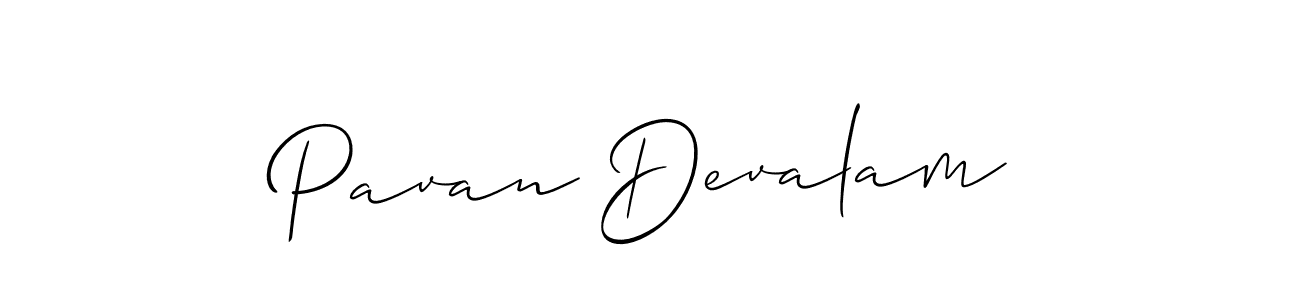 Make a short Pavan Devalam signature style. Manage your documents anywhere anytime using Allison_Script. Create and add eSignatures, submit forms, share and send files easily. Pavan Devalam signature style 2 images and pictures png