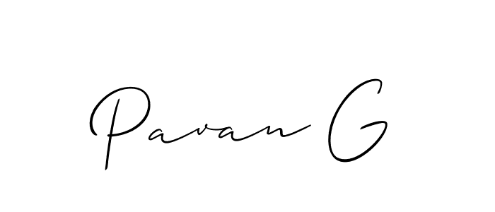 Use a signature maker to create a handwritten signature online. With this signature software, you can design (Allison_Script) your own signature for name Pavan G. Pavan G signature style 2 images and pictures png